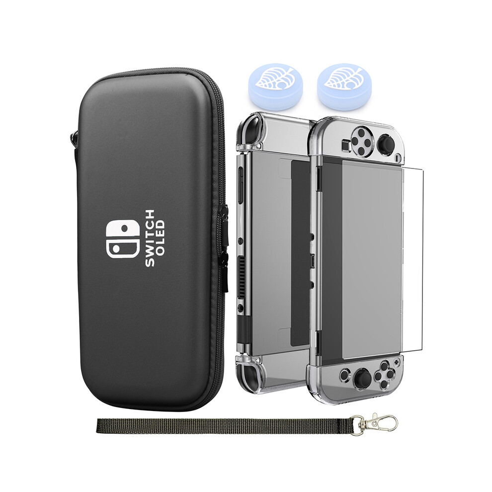 (Kit 9) Switch Oled Storage Carry Case Kit Hard Shell Dockable Console Cover Pouch Screen Protector For Nintendo Switch Oled Film 9190758642490