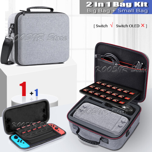 Nintendo Box Case (2 in 1 Kit E) New Nintendoswitch Big Storage Pouch Cute Case Travel ...