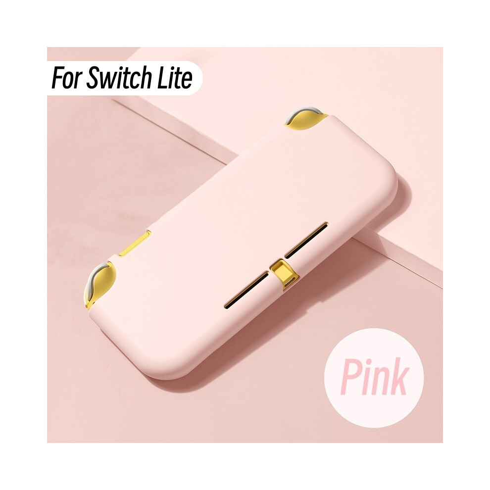 (Pink) Pure Color Case For Nintendo Switch Lite Game Console Tpu Soft Cover Case For Ns Switch Lite Shell Good Protection Washable Pink 9190758636154