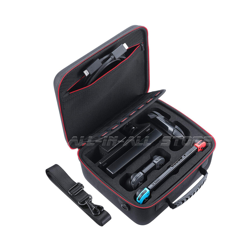 Maxpower (Black) Nintend Switch Deluxe Portable Protective Carry Case Travel Carrying Big Storage Bag For Nintendo Switch Console & Accessories Black