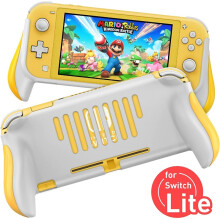 (WHITE) Hand Grip Case for Nintendo Switch Lite ABS Console Back Cover Protector Joystick Stand Holder For Mini Switch Accessories