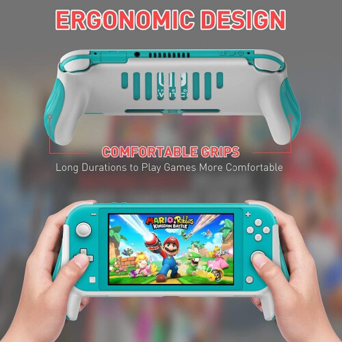 (WHITE) Hand Grip Case for Nintendo Switch Lite ABS Console Back Cover Protector Joystick Stand Holder For Mini Switch Accessories 1