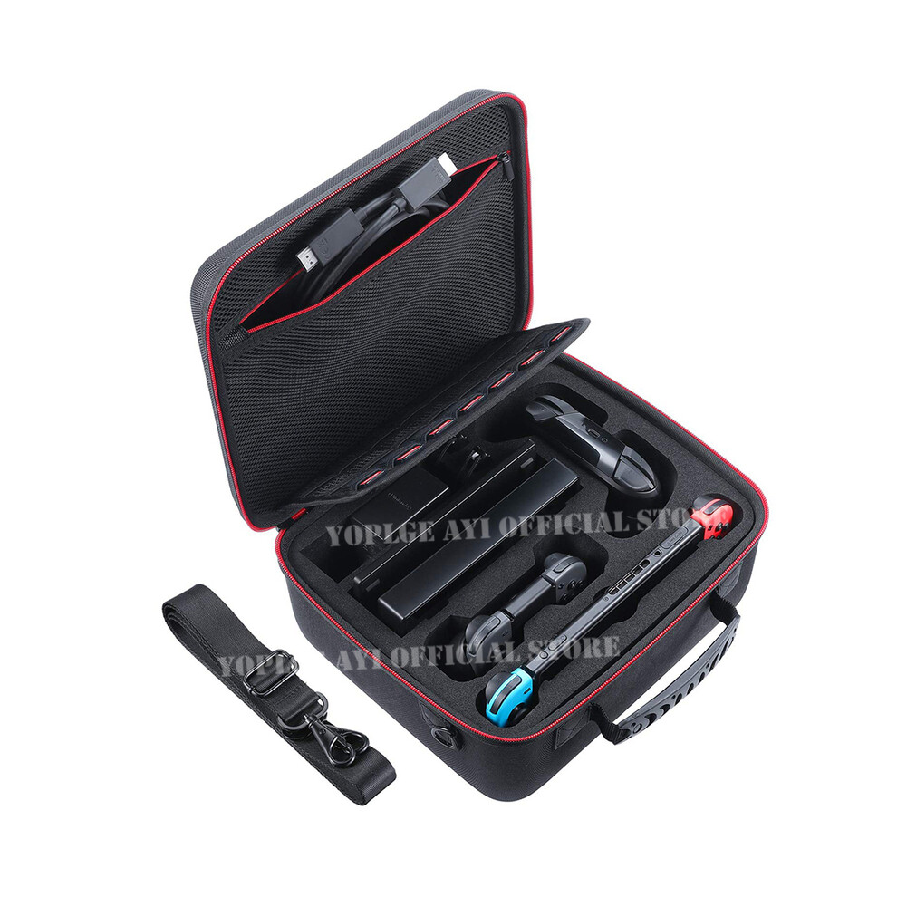 Maxpower (Black) New Nintend Switch Deluxe Portable Protective Carry Case Travel Carrying Big Storage Bag For Nintendo Switch Console Accessories Black