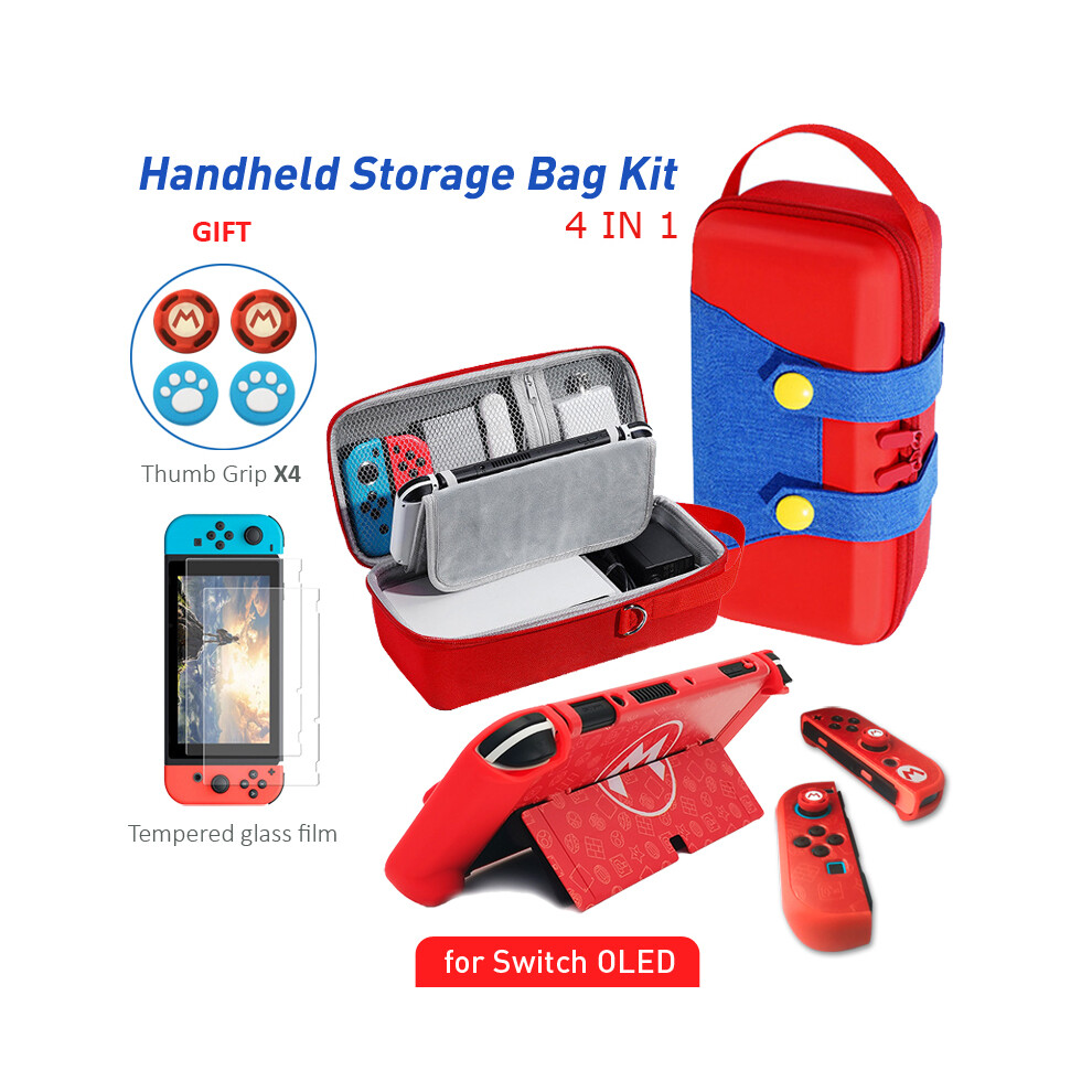 (B(SWITCH OLED)) For Nintendo Switch OLED Handheld Storage Bag Large CapacityÂ Carrying Hard Case Built-in Bracket for NS Switch Game Accessories-image-OPC-PG8NKRV-NEW
