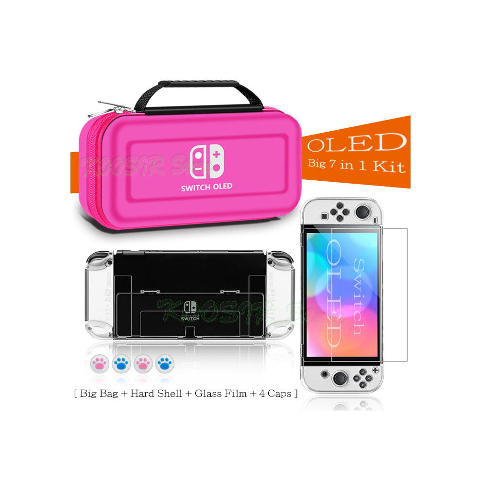 (7 in 1 C) Nintend Switch OLED Covers Storage Bag EVA Case Screen Protector  Clear Shell Silicone Caps For Nintendo Switch OLED Accessories-image-OPC-PG8NM5H-NEW