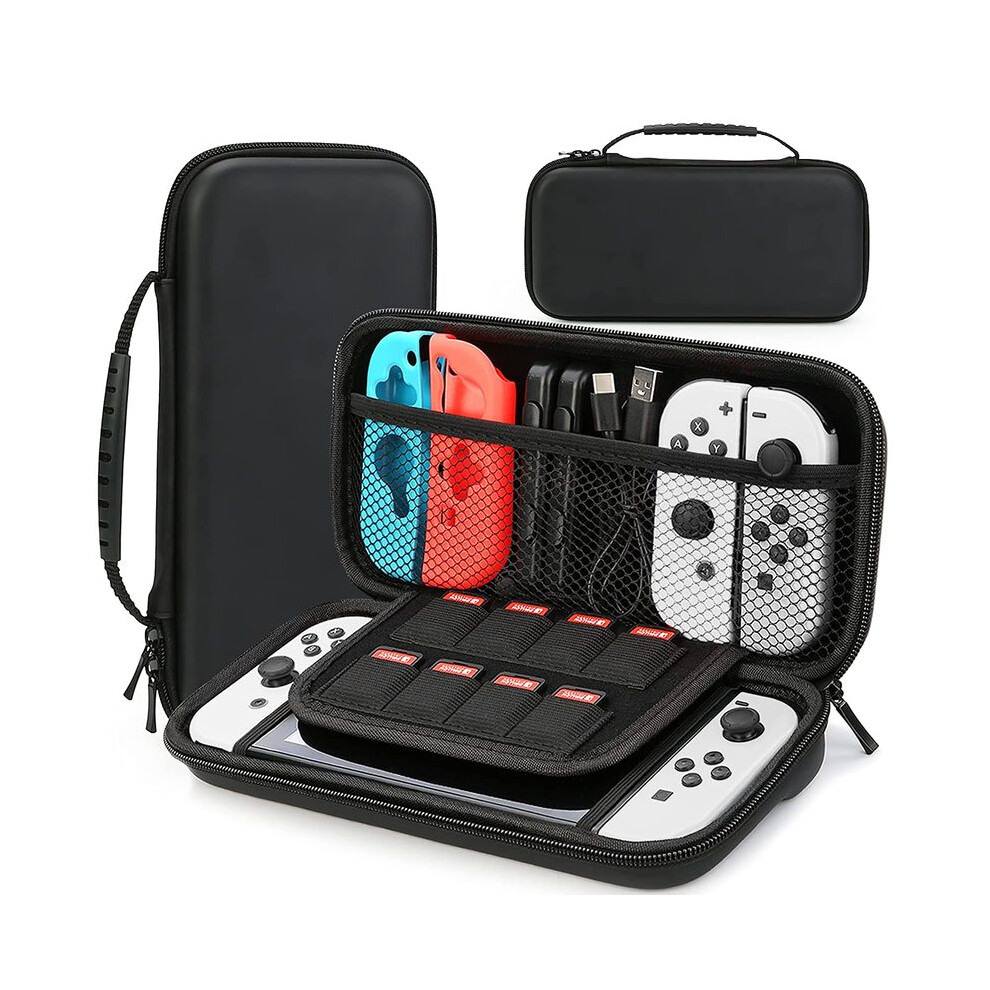 Maxpower (A-Black) Case For Nintendo Switch & Oled Model Protective Hard Portable Travel Carry Case Shell Pouch For Nintendo Switch Console