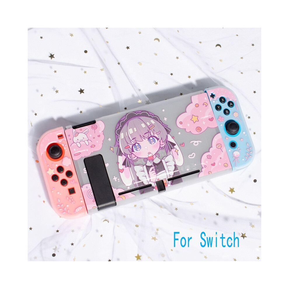 Maxpower (For Switch) Sakura Matte Transparent Tv Dock Hard Case Crystal Shell For Nintendo Switch Oled Ns Joy-Con Controller Tpu Soft Cover Protector