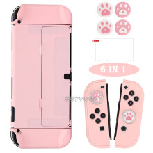(Oled Case) Pink Sakura Storage Bag Portable Travel Carry Case Cover for Nintendo Switch/Oled Game Accessories Kit Glass Film +ThumbSticks