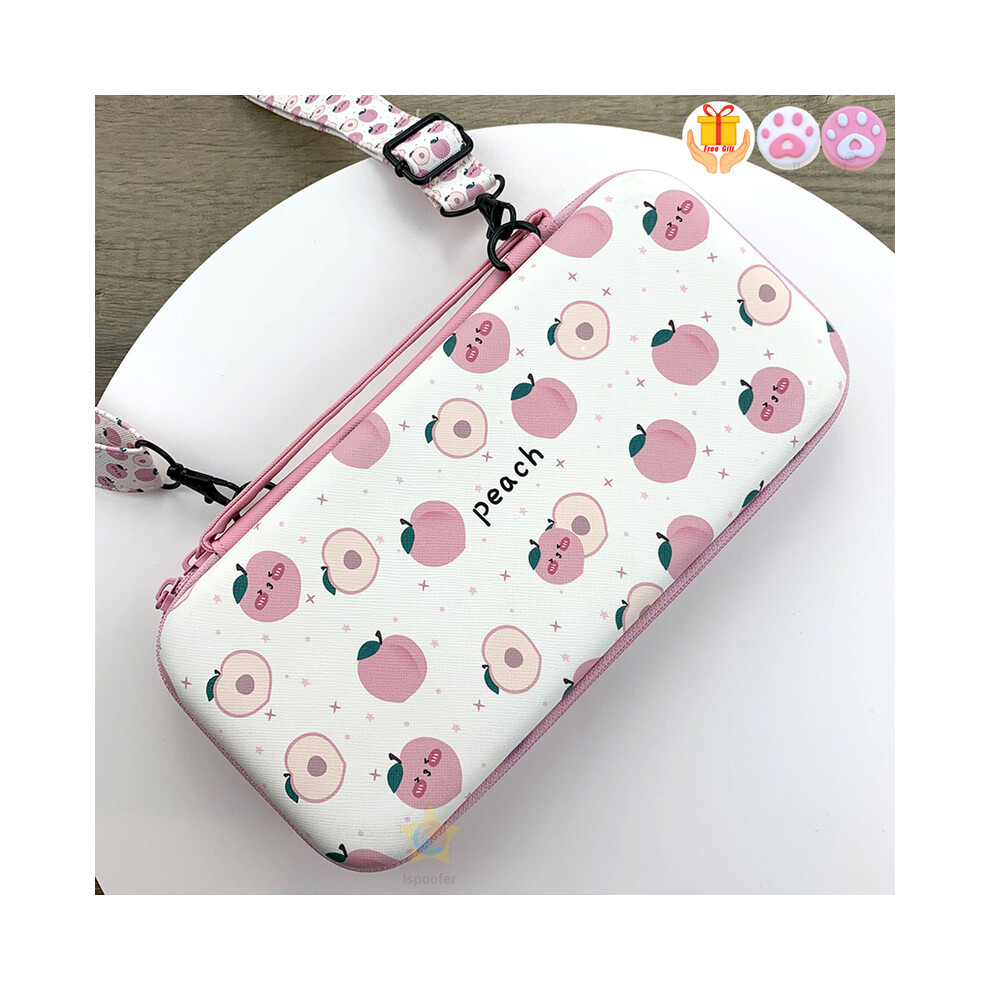 Maxpower (For Switch ) Sakura Portable Storage Bag For Switch Travel Carrying Cherry Blossoms Bag Case For Nintendo Switchgame Peach/Pink