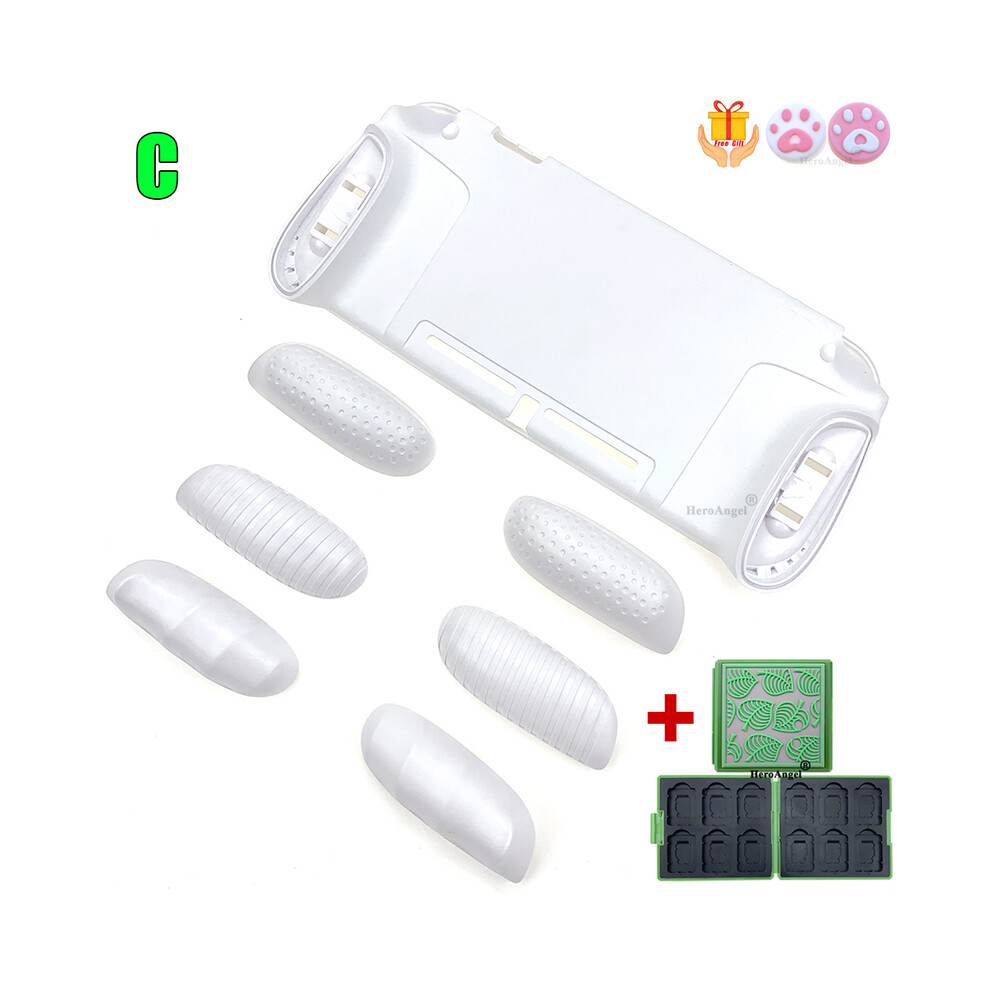 ( D) Tpu Gripcase For Nintendo Switch Maxcarry Protective Case Shell Ergonomic Handle Grip With Replaceable Grips + Game Card White 9190758664065