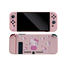 (NS) Cute Hello Kitty Case For Nintendo Switch TPU Protective Cover Cartoon Joy-Con Soft Hand Grip Shell Thumb Stick Cap Cover