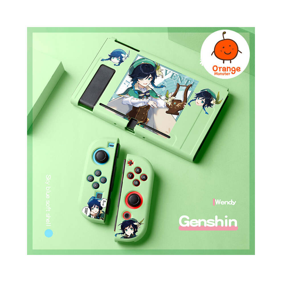 Photos - Console Accessory MAXPOWER  Soft Protective Cover For NS Switch/oled Genshin Anime Characters TPU Material Anti-slide Washable Anti-fall Decorat (Green)