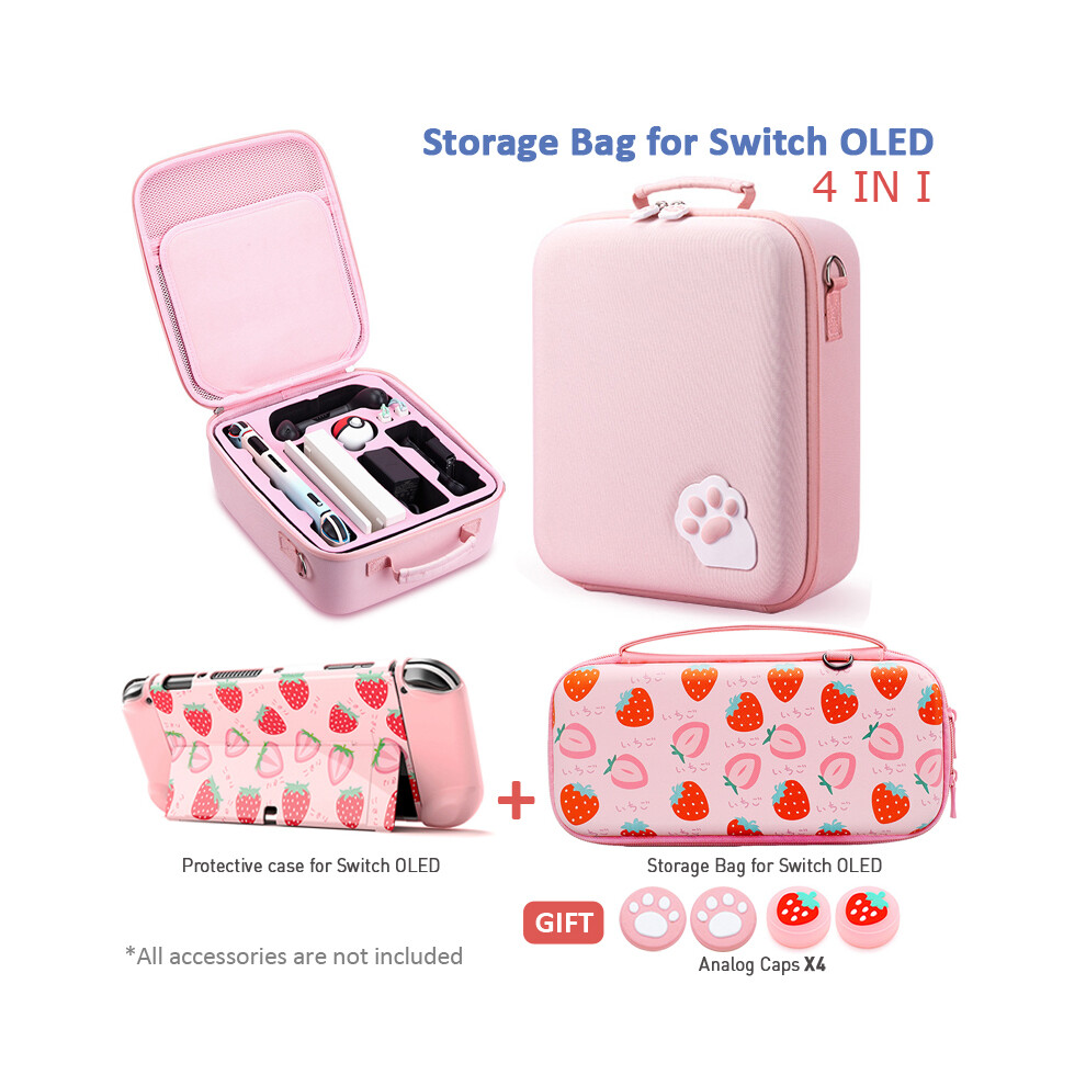 Maxpower (E(For Switch Oled)) New Cat Paw Storage Bag For Nintendo Switch Oled Protective Carrying Case Portable Nintend Switch Game Accessories