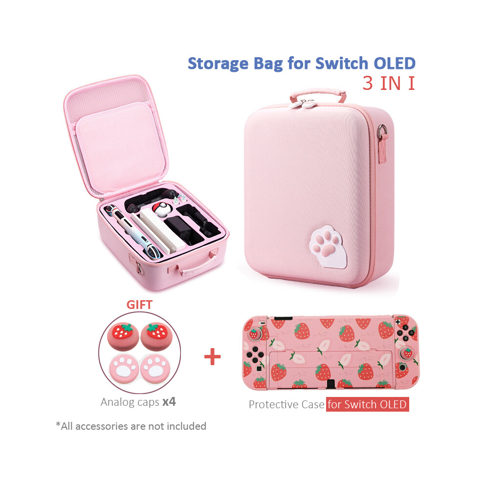 Maxpower (D(For Switch Oled)) New Cat Paw Storage Bag For Nintendo Switch Oled Protective Carrying Case Portable Nintend Switch Game Accessories