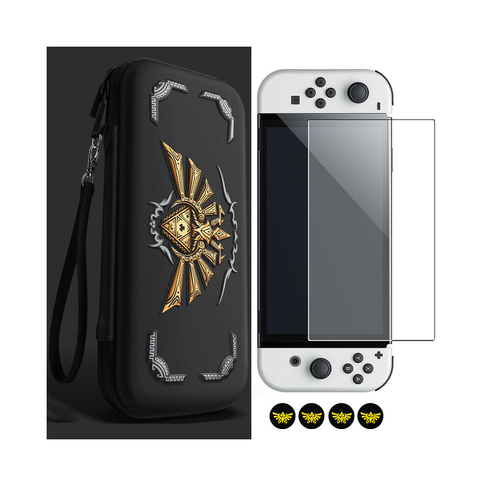 (Switch OLED Pack) For Nintendo Switch/ Switch OLED Console Storage Bag Game Theme for Zelda Shekah Slate Waterproof Hard Case with 10 Card-image-OPC-PG8NNKW-NEW