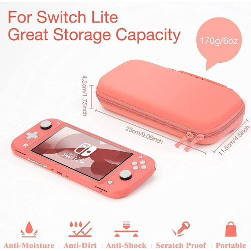 (Blue) Carrying Case Compatible with Nintendo Switch Lite, Portable Nintendo Switch Lite Bag for Switch Lite with Storage 2