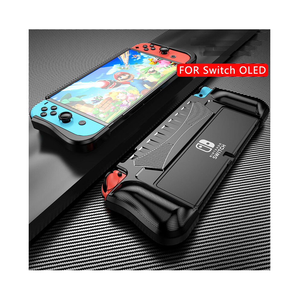 Maxpower (Black, For Switch Oled) Case For Nintendo Switch Oled Upgraded Protective Cover Ergonomic Comfort Tpu Grip Shell Dockabel Case For Nintendoswitch
