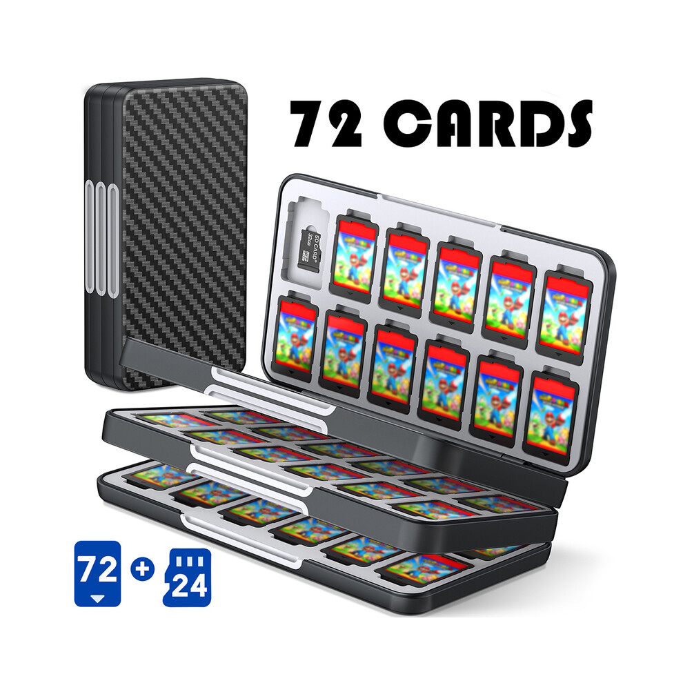 (Q210-72 slot) DinoFire Switch Game Card Protective Case For Nintendo Switch OLED/NS/Lite 72/48/24 In 1 Game Cards Magnetic Storage Box