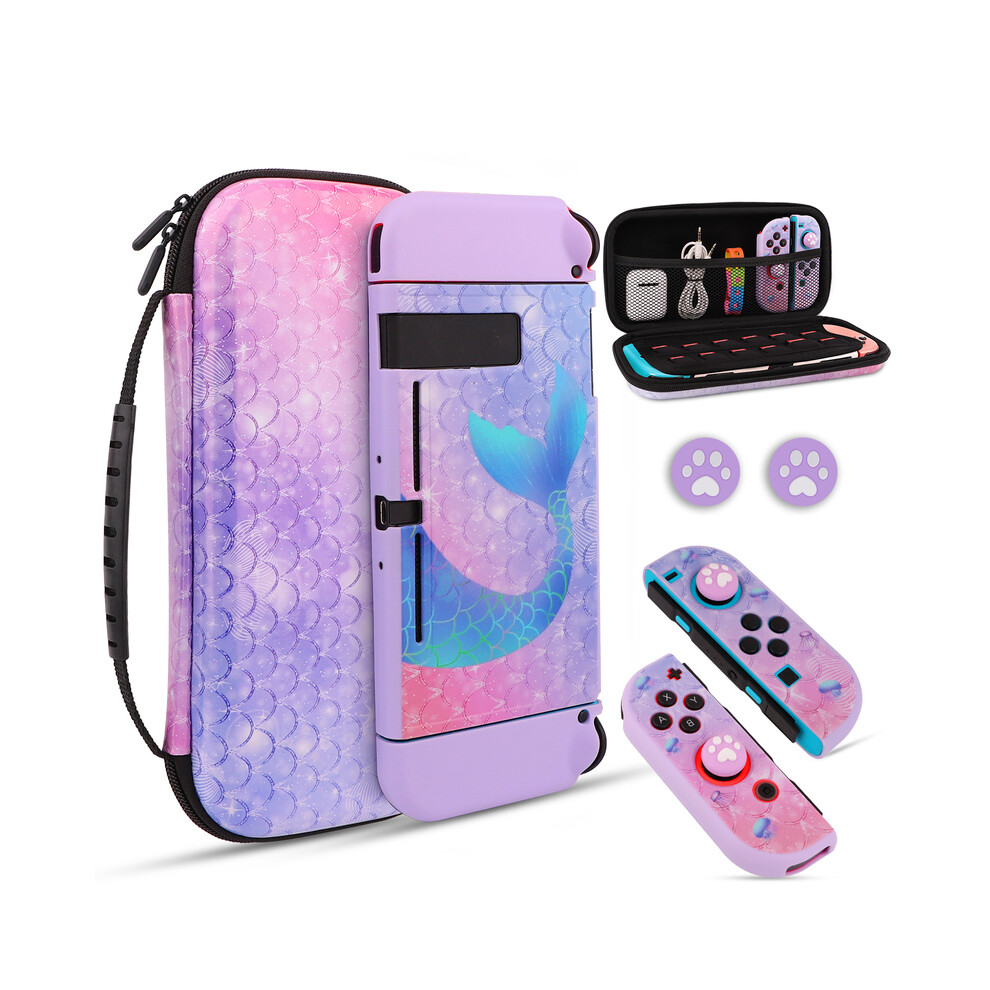 (mermaid) Portable Protective Carrying Case For Nintendo Switch Storage Bag Travel Protective Case Cover Game Accessories Girls Gifts