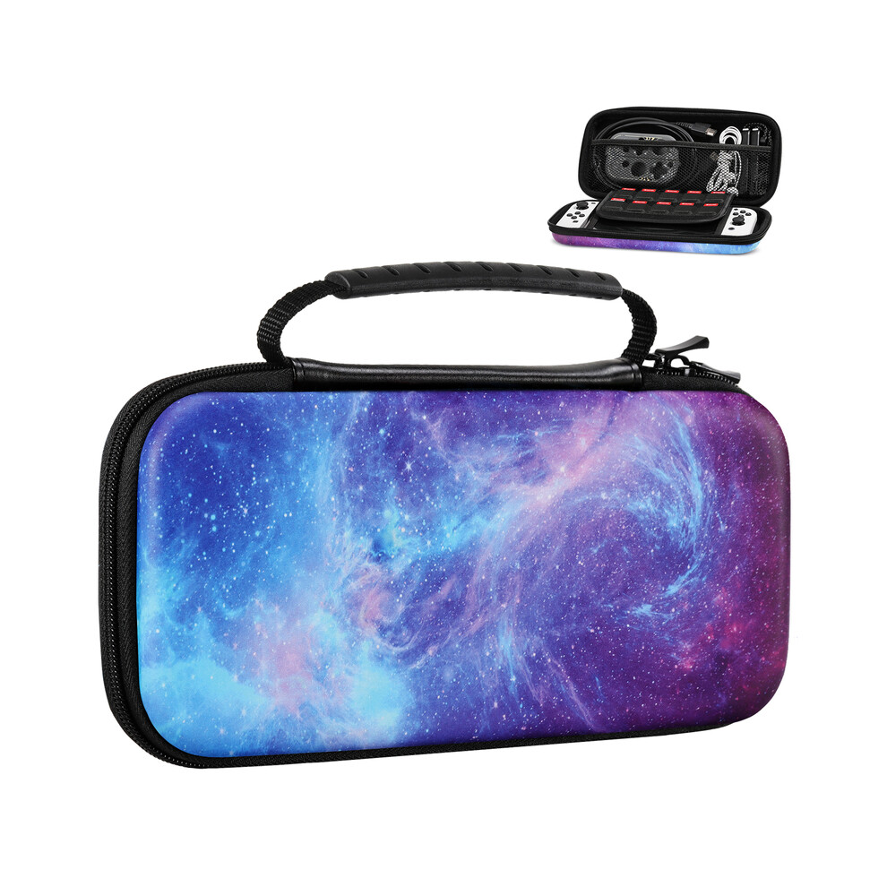 (Starry Sky) MoKo Carry Case for Nintendo Switch and New Switch OLED Console,Hard Shell Portable Travel Carry Case w/10 Game Card Slots-image-OPC-PG8NPJY-NEW