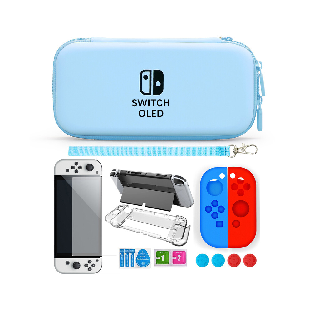 Maxpower (Jungle Green) For Nintendo Switch Oled Case Bundle Bag Pack Game Accessories Kit Hard Shell Travel Storage Bag Joycon Protective Cover