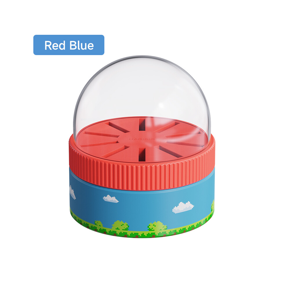 (Blue Red) Hagibis Switch Rotating Game Card Case with 10 Game Card Slots Creative NS Card Storage Box Holder for Nintendo Switch/Lite/OLED