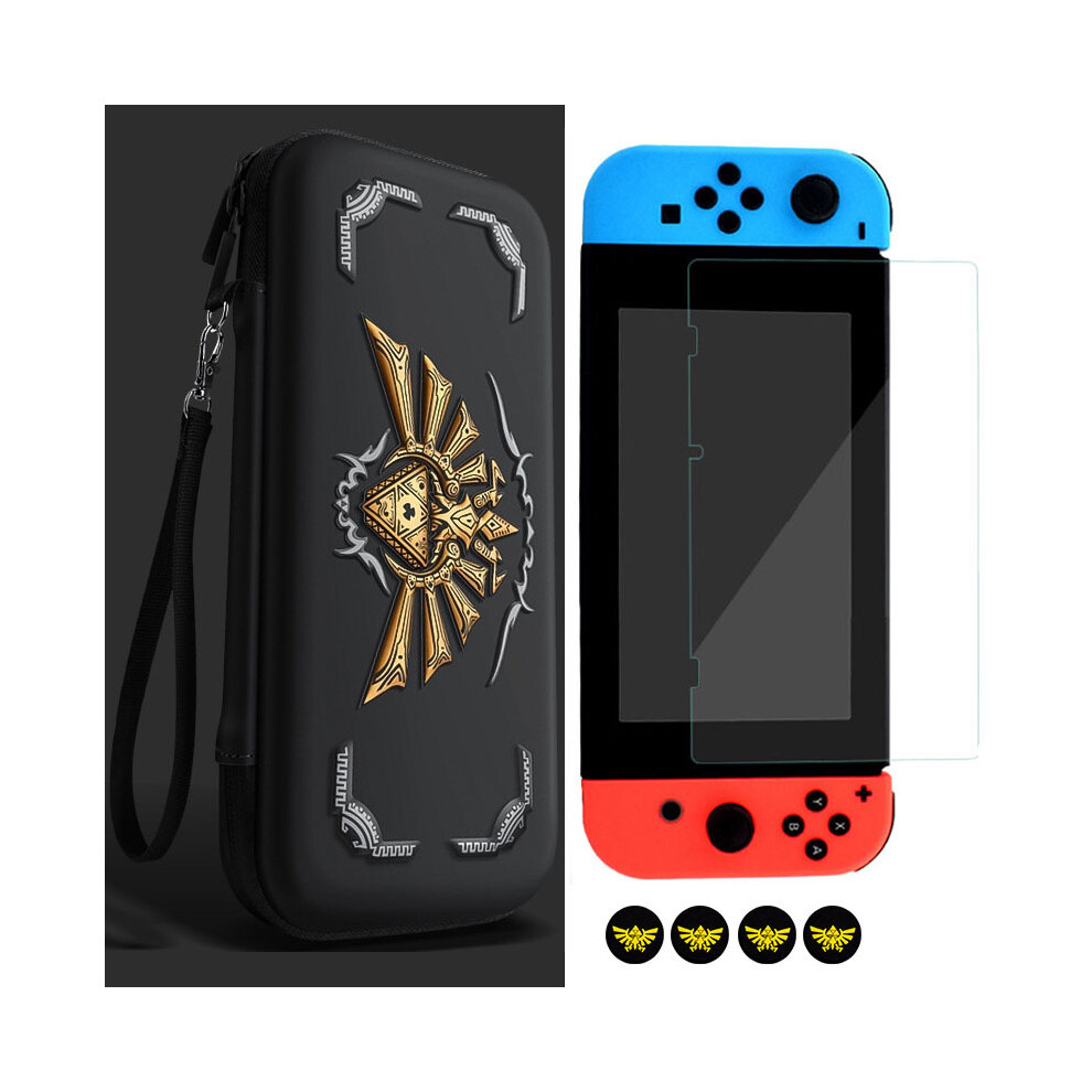 Maxpower (Switch Normal Pack) For Nintendo Switch/ Switch Oled Console Storage Bag Game Theme For Zelda Shekah Slate Waterproof Hard Case With 10 Card