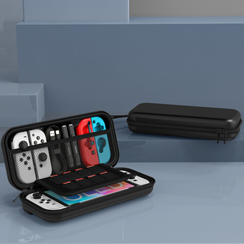 (White) For Switch OLED Model Carrying Case 9 in 1 Accessories Kit for 2022 Nintendo Switch OLED Model  with Protective Case 2