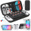 (White) For Switch OLED Model Carrying Case 9 in 1 Accessories Kit for 2022 Nintendo Switch OLED Model  with Protective Case 2