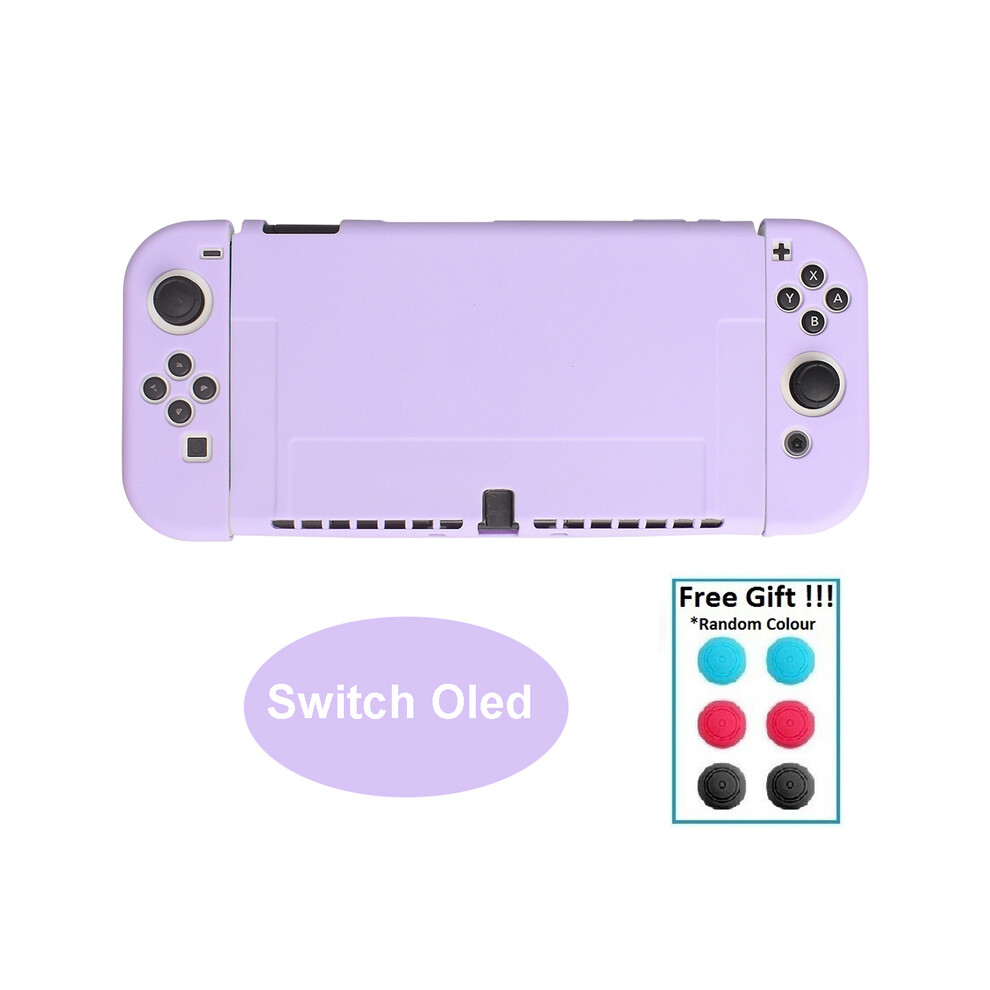 (PURPLE) Transparent TPU Soft Case Joycon Protective Shell Cover for Nintendo Switch NS Console Crystal Clear Back Protector Accessories-image-OPC-PG8NQ57-NEW