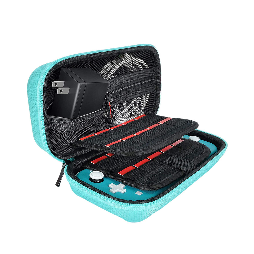 Maxpower (Green) Storage Bag Nylon Eva Hard Game Console Protection Bag Thickened Scratch-Resistant Double Compartment Dustproof For Switch