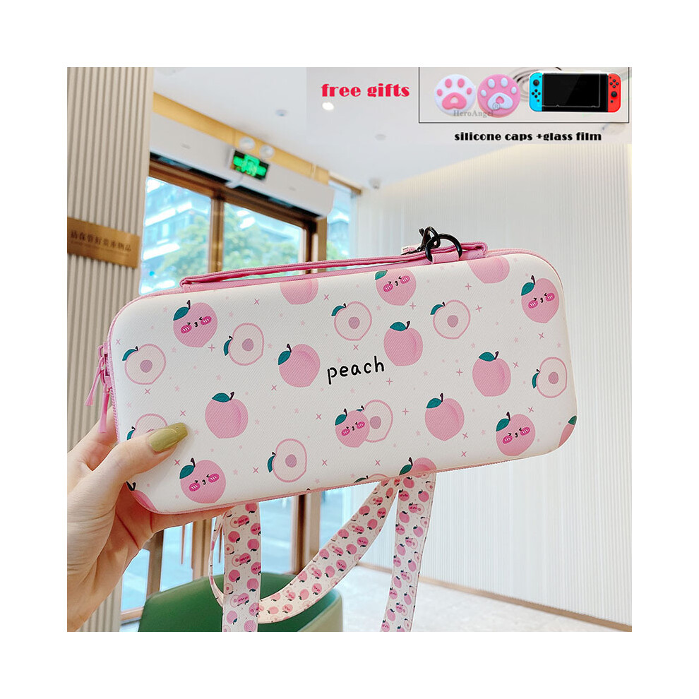 Maxpower (Switch Peach Bag) For Nintendo Switch/Lite Console Storage Bag Protective Shell Hard Case Cover For Nintendo Switch Carrying Bag Game Accessory