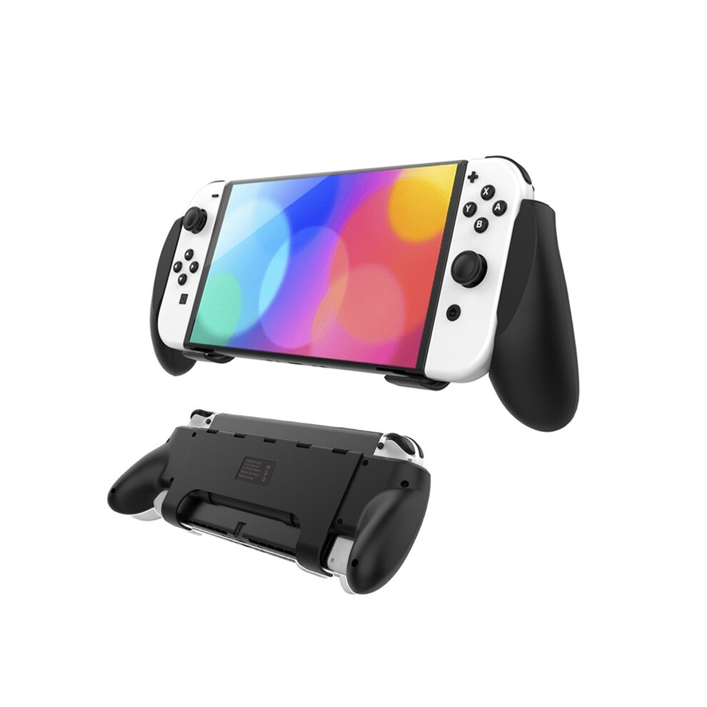 Maxpower (B) Protective Grip Case Ergonomic Anti-Slip Hand Grip Case Abs Console Back Cover Protector Joystick Stand For Nintendo Switch Black/White