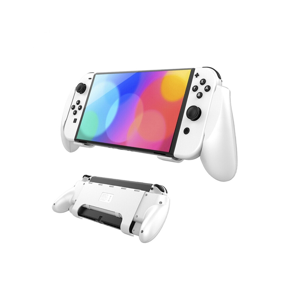 Maxpower (W) Protective Grip Case Ergonomic Anti-Slip Hand Grip Case Abs Console Back Cover Protector Joystick Stand For Nintendo Switch Black/White