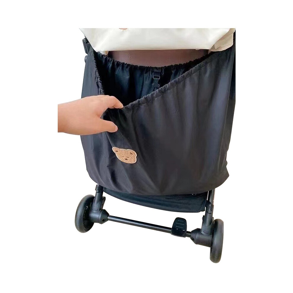 (Black Bunny) Reusable Washable Baby Milk Bottle Diapers Pouch Outdoor Travel Stroller Hanging Storage Organizer Nappy Storage Bag Large