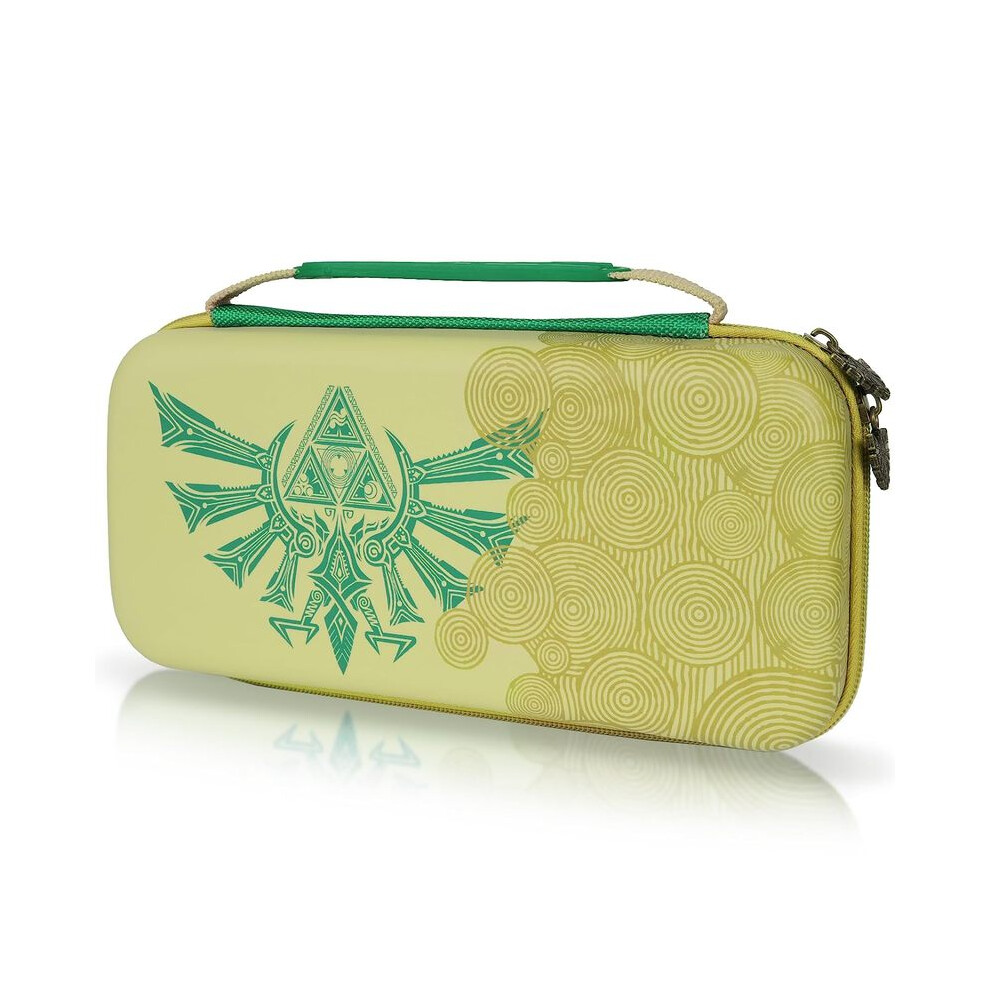 (Green) Carrying Case for Switch OLED, Hard Shell Travel  with 10 Game Card Slots, Protective Storage Bag for NS Zelda Console