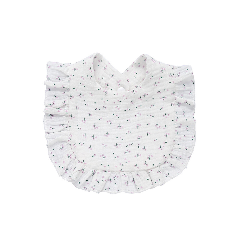(1, One Size) Newborn Bibs Infant Burp Cloths Baby Stuff Feeding Drool Bandana Saliva Towel Toddler Ruffle Floral Bib Baby Accessories