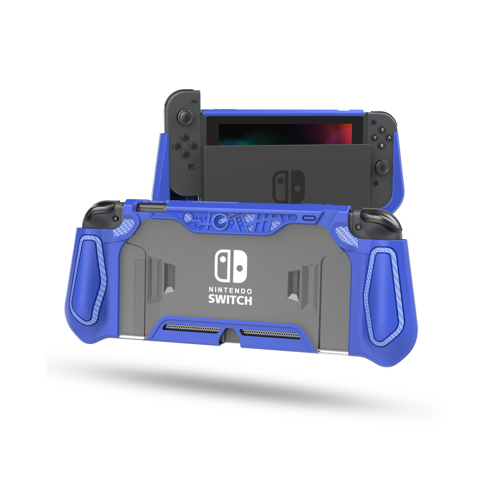 Maxpower (Blue) For Nintendo Switch Case Dockable Case Compatible With Console & Joy-Con Controller Nintendos Switch Tpu Grip Protective Blue