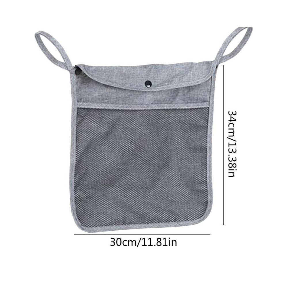 (Gray) Double Layer Baby Stroller Hanging Bag Net Bag Baby Umbrella Bag Universal Baby Stroller Storage Bag Baby Bottle Water Cup