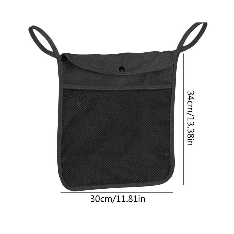 (Black) Double Layer Baby Stroller Hanging Bag Net Bag Baby Umbrella Bag Universal Baby Stroller Storage Bag Baby Bottle Water Cup