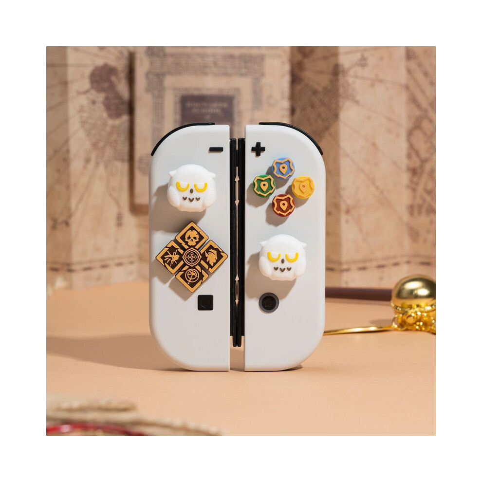(Devil) Lovely Silicone Soft D-Pad Cross Button Abxy Key Sticker Skin Case For Nintendo Switch Oled Joy-Con Thumb Stick Grip Cap 9190758644814