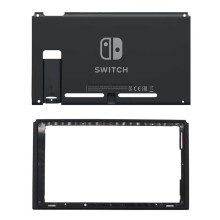 (C) Black Rear Back Cover Replacement Housing Shell Case Bottom for Nintendo Switch Backplate with Frame