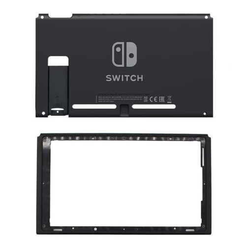(C) Black Rear Back Cover Replacement Housing Shell Case Bottom for Nintendo Switch Backplate with Frame
