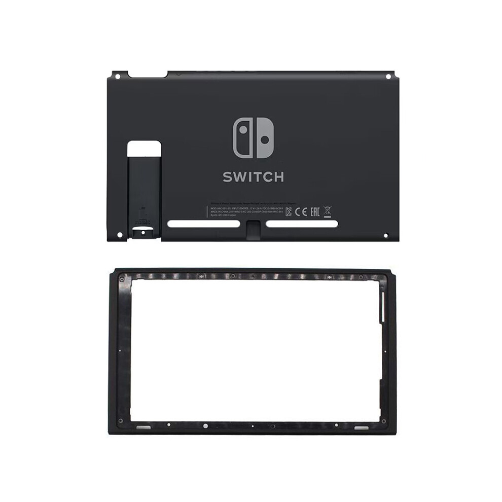 Maxpower (C) Rear Back Cover Replacement Housing Shell Case Bottom For Nintendo Switch Backplate With Frame Black