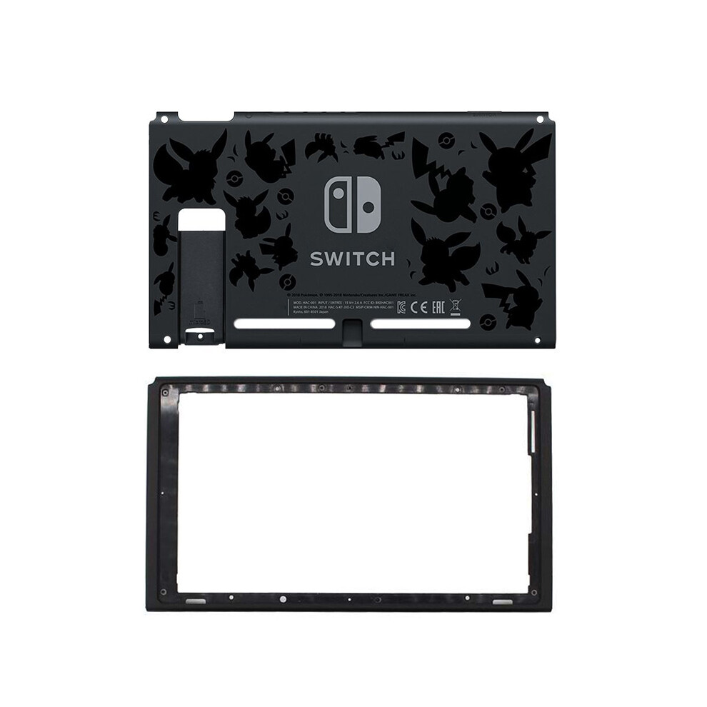 (A) Rear Back Cover Replacement Housing Shell Case Bottom For Nintendo Switch Backplate With Frame Black 9190758646122