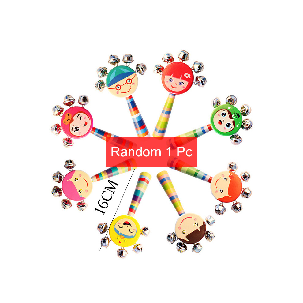(1Pc Smile Rattle) Wooden Instruments Baby Stroller Accessories Toys Portable Pacify Baby Orff Kids Percussion Instrument Gifts Tmz Maxpower