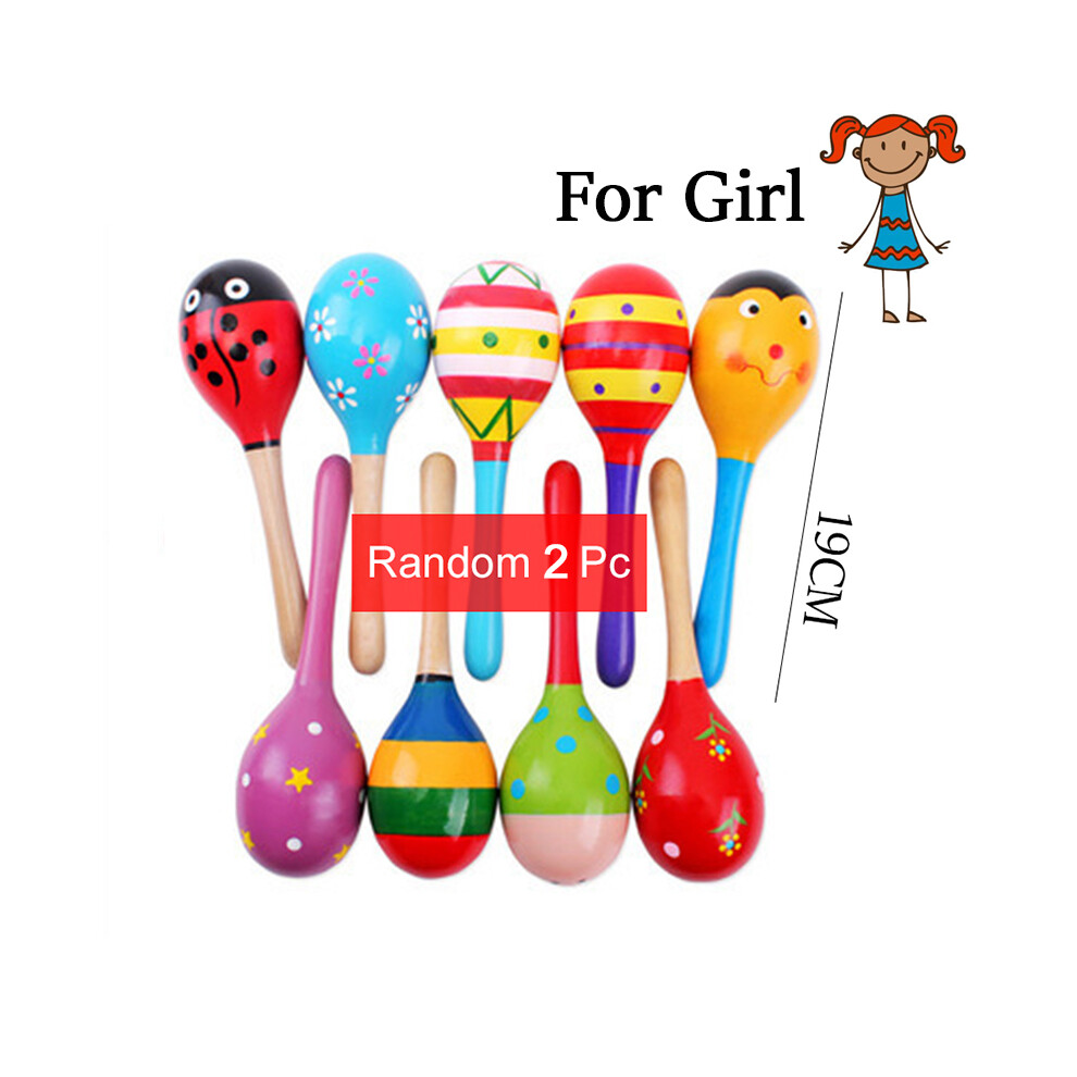 (2 M Sand hammer girl) Wooden Instruments Baby Stroller Accessories Toys Portable Pacify Baby Orff Kids Percussion Instrument Gifts TMZ
