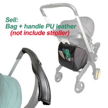 (bag and PU leather) COLU KID Stroller Accessories Seat Cushion Change Kits Rain Cover Sunshade Insect Net Backpack Bag For Doona Car Seat Stroller