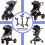 (Black) Twin Stroller Connector Lightweight Pram Adapter Turns Two Single Strollers Into One Double Stroller Universal Accessory 5