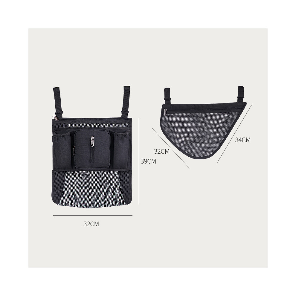 (Black) Sunveno Baby Stroller Organizer Bag Infant Pram Cart Storage Bag with Baby Trolley Bag Carriage Bag Stroller Accessories